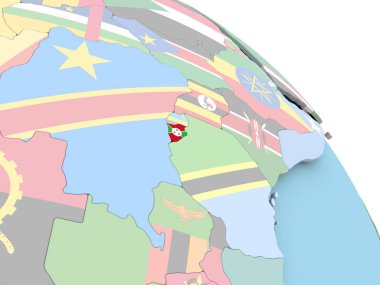 Burundi bayrağı dünya üzerinde