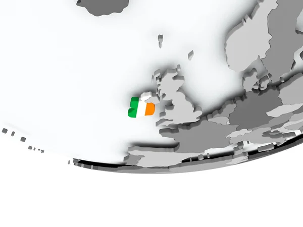 爱尔兰与地球上的标志 — 图库照片