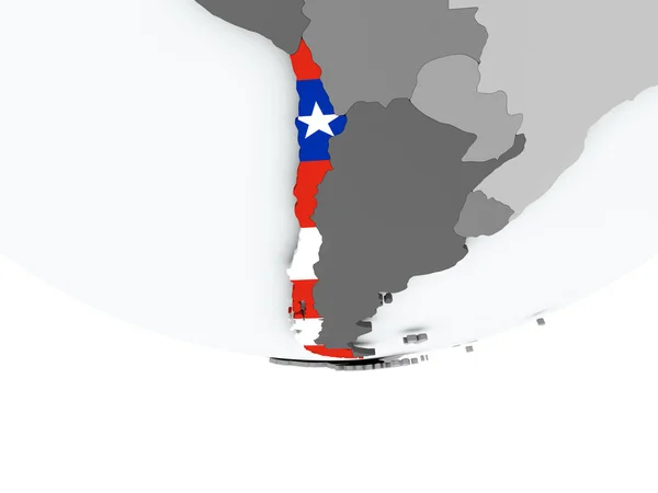 Chili avec drapeau sur le globe — Photo
