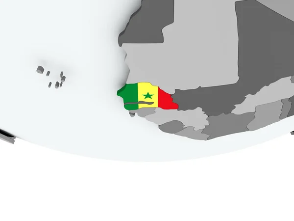 Senegal con bandera en globo —  Fotos de Stock