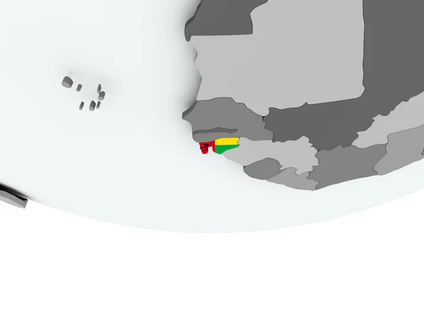 Guinea-Bissau med flagga på Globen — Stockfoto