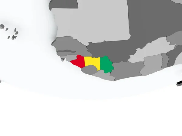 Guinea con bandera en el globo —  Fotos de Stock