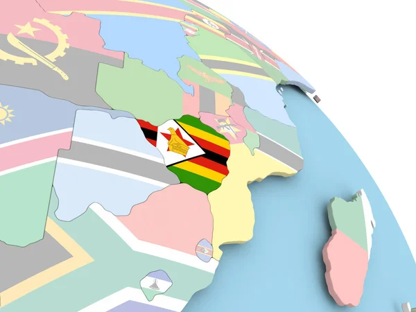 Прапор Зімбабве по всьому світу — стокове фото