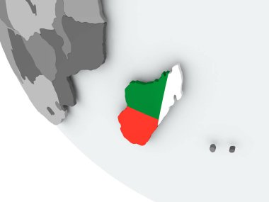 Madagaskar bayrağı siyasi dünya üzerinde