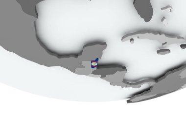 Dünya üzerinde bayrak ile Belize