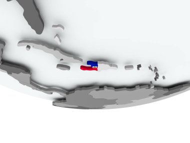Dünya üzerinde bayrak ile Haiti