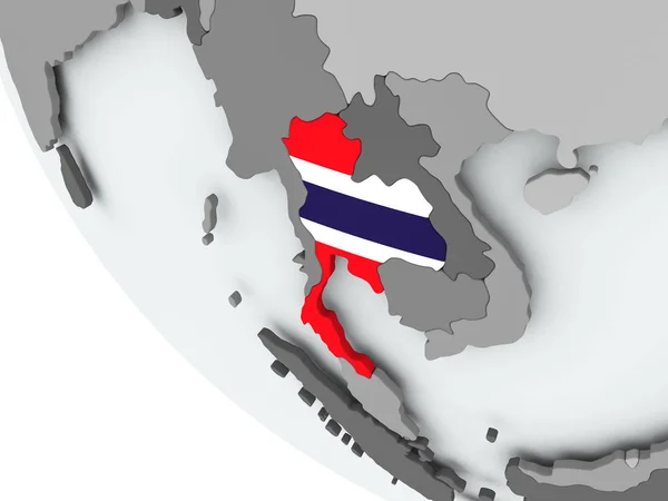 Bandera de Tailandia en el mundo político —  Fotos de Stock