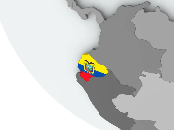 Bandera de Ecuador en el mundo político —  Fotos de Stock