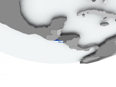 Dünya üzerinde bayrak ile El Salvador