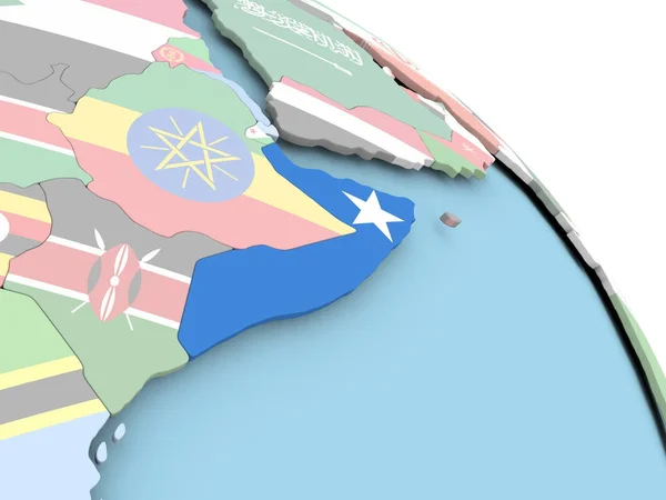 Flaga Somalii na całym świecie — Zdjęcie stockowe