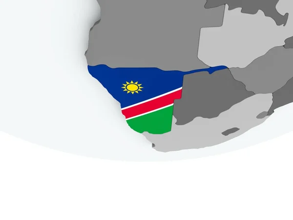 Namibië met vlag op de wereldbol — Stockfoto