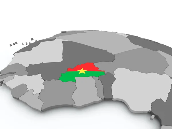 Flaga, Burkina Faso, na całym świecie — Zdjęcie stockowe