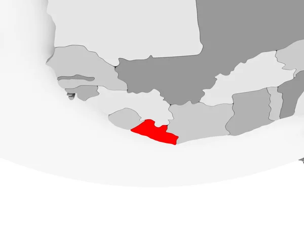 Mapa da Libéria em globo político cinzento — Fotografia de Stock