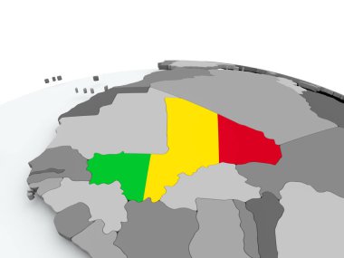 Dünya üzerinde Mali Cumhuriyeti bayrağı