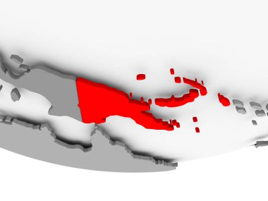 Papua Yeni Gine Haritası gri siyasi dünya üzerinde