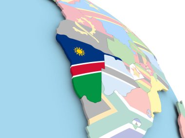 Dünya üzerinde Namibya Cumhuriyeti bayrağı
