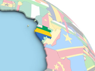 Dünya üzerinde Gabon Cumhuriyeti bayrağı