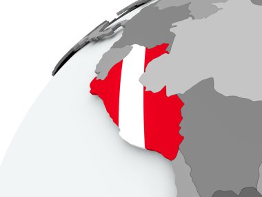 Peru bayrağı üzerinde gri küre