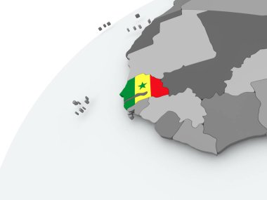 Gri Globe Senegal Cumhuriyeti bayrağı