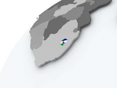 Lesoto bayrağı üzerinde gri Küre