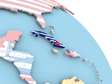 Küba bayrağı dünya üzerinde