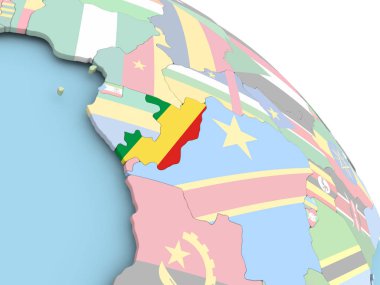 Dünya üzerinde Kongo Cumhuriyeti bayrağı