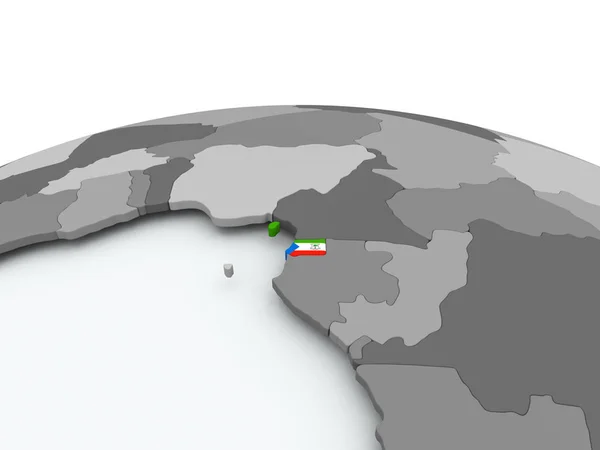 Bandiera della Guinea Equatoriale sul globo — Foto Stock