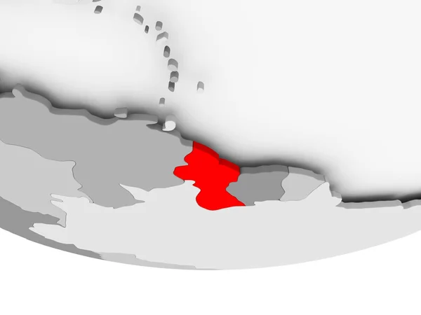 Χάρτης Γουιάνα γκρι πολιτικό πλανήτη — Φωτογραφία Αρχείου