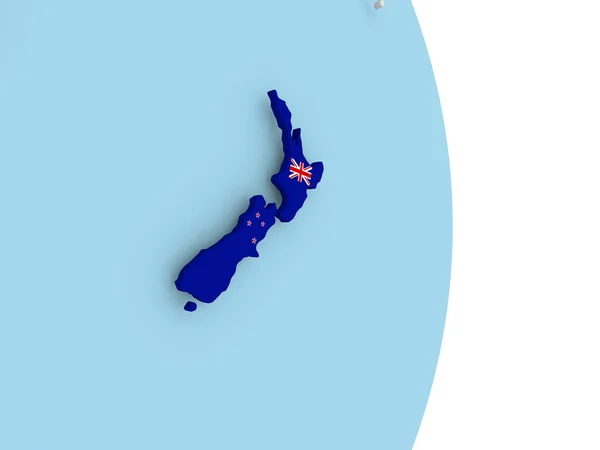 New Zealand with flag on globe — Stock Photo, Image