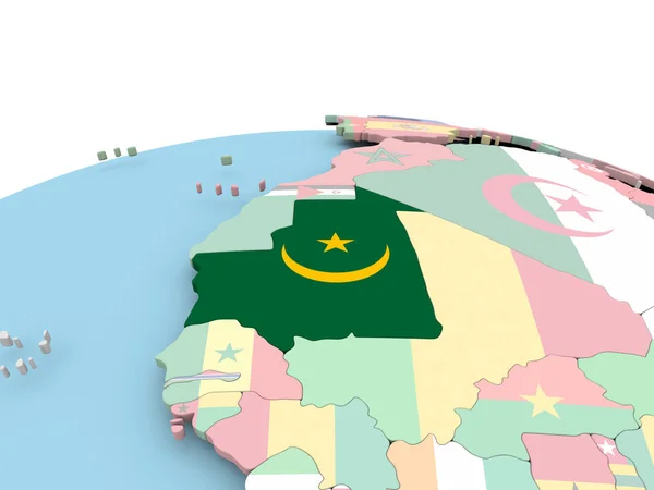 Bandera de Mauritania en globo brillante —  Fotos de Stock