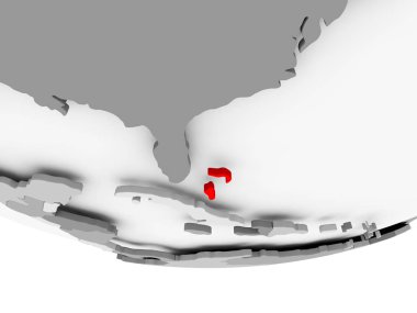 Bahamalar Haritası gri siyasi dünya üzerinde