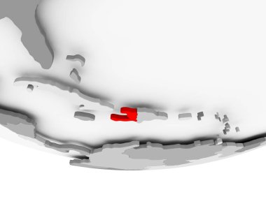 Haiti Haritası gri siyasi dünya üzerinde