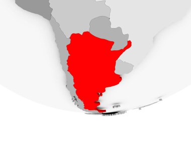 Harita Arjantin gri siyasi dünya üzerinde