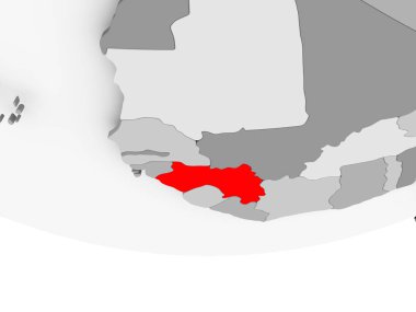 Gine Haritası gri siyasi dünya üzerinde