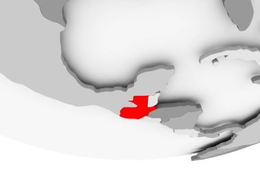 Guatemala Haritası gri siyasi dünya üzerinde