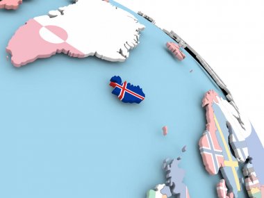 İzlanda bayrağı dünya üzerinde