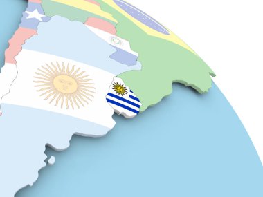 Uruguay bayrağı dünya üzerinde