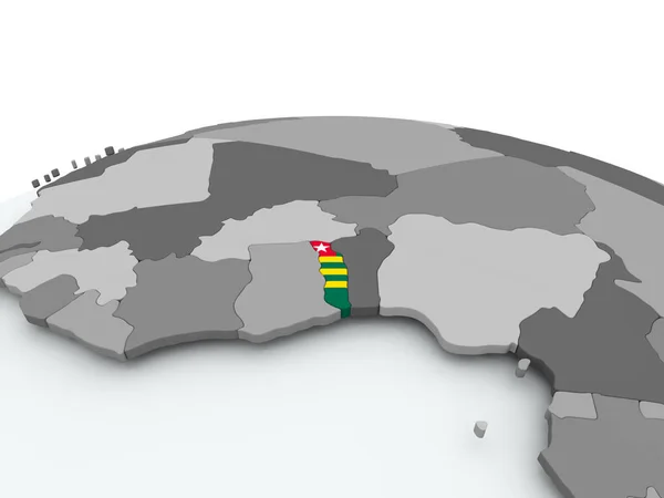 A globe Togo zászlaja — Stock Fotó