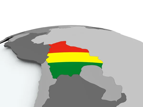 Bandiera della Bolivia sul globo — Foto Stock