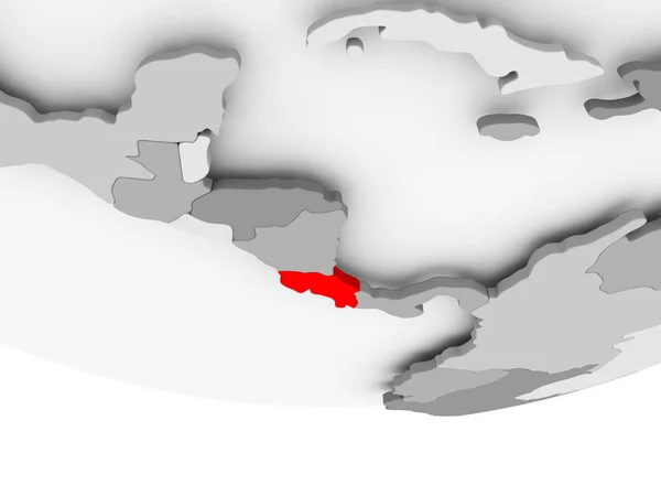 Карта Коста-Рики на сером политическом шаре — стоковое фото