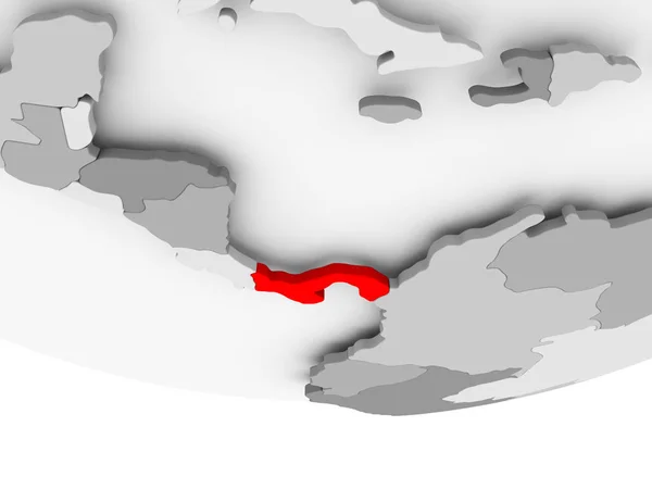 Mapa Panamy na šedé politické globe — Stock fotografie