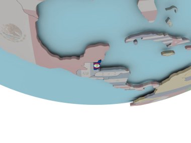Dünya üzerinde bayrak ile Belize