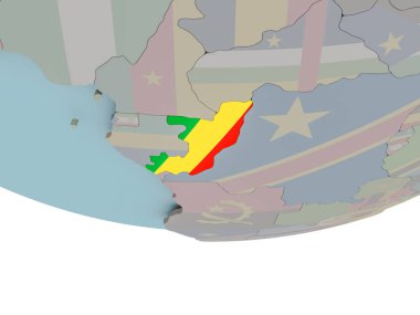 Kongo dünya üzerinde bayrak ile