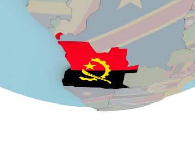 Dünya üzerinde bayrak ile Angola