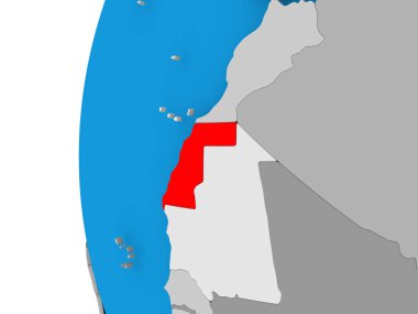 Batı Sahra harita üzerinde siyasi dünya