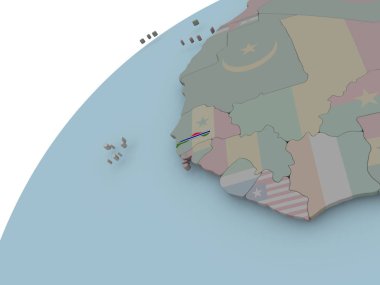 Gambiya Haritası bayrak ile