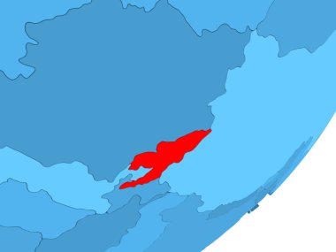 Kırgızistan haritası mavi siyasi dünya üzerinde