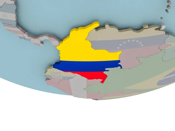 Colombia con bandera en globo — Foto de Stock