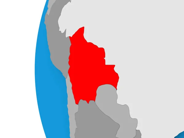 Map of Bolivia on political globe — Stock Photo, Image