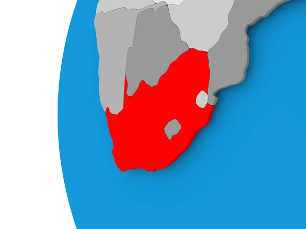 Kaart van Zuid-Afrika op politieke wereldbol — Stockfoto
